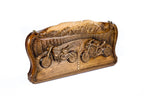 City Motorcycle backgammon board - open board ready for play