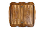 City Motorcycle backgammon board - hand-carved detail shot