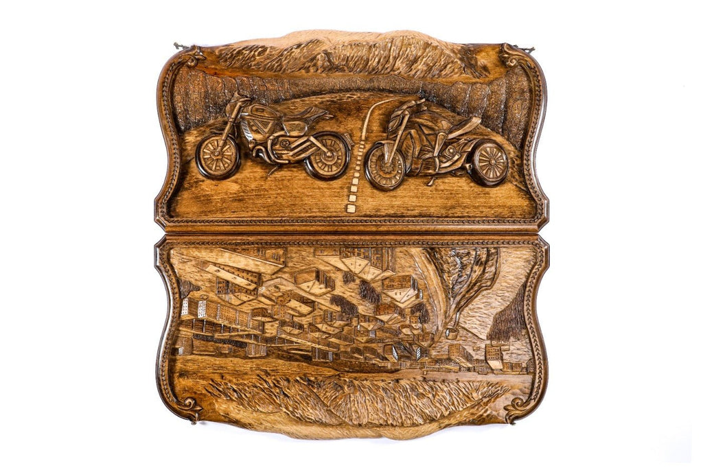 Backgammon Board - City & Motorcycle - Unumperfectus
