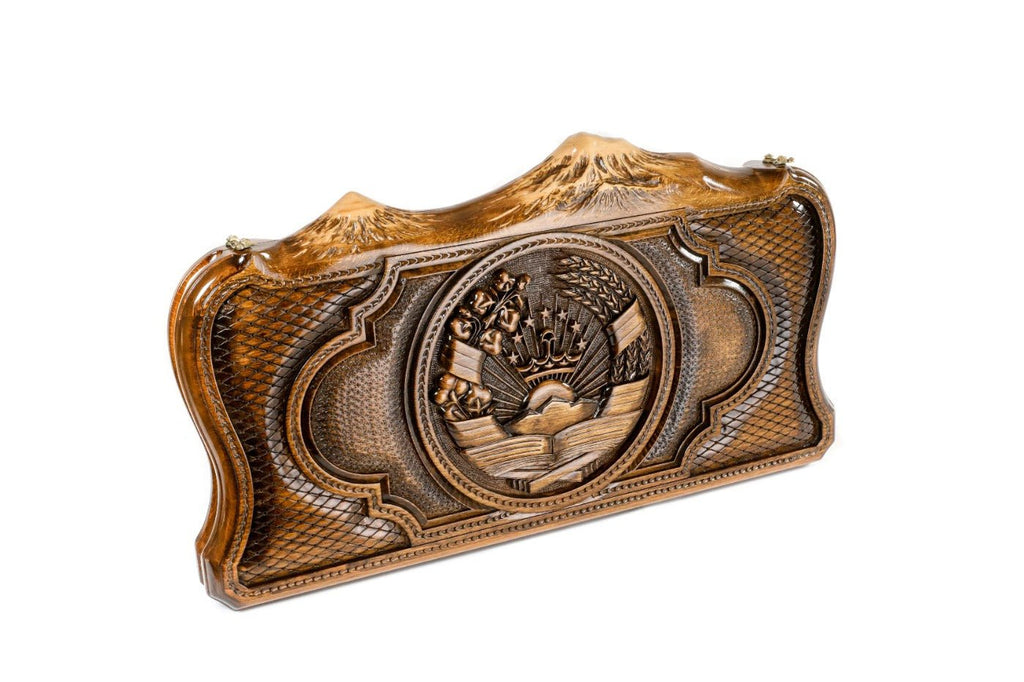 Backgammon Board - Coat of Arms of Tajikistan Two-Sided - Unumperfectus