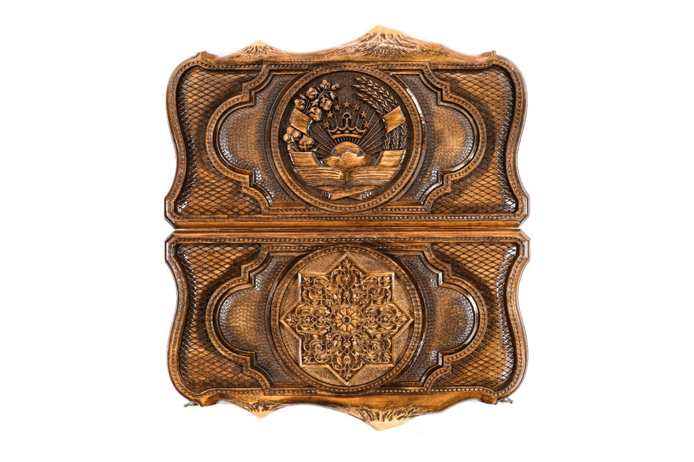 Backgammon Board - Coat of Arms of Tajikistan Two-Sided - Unumperfectus