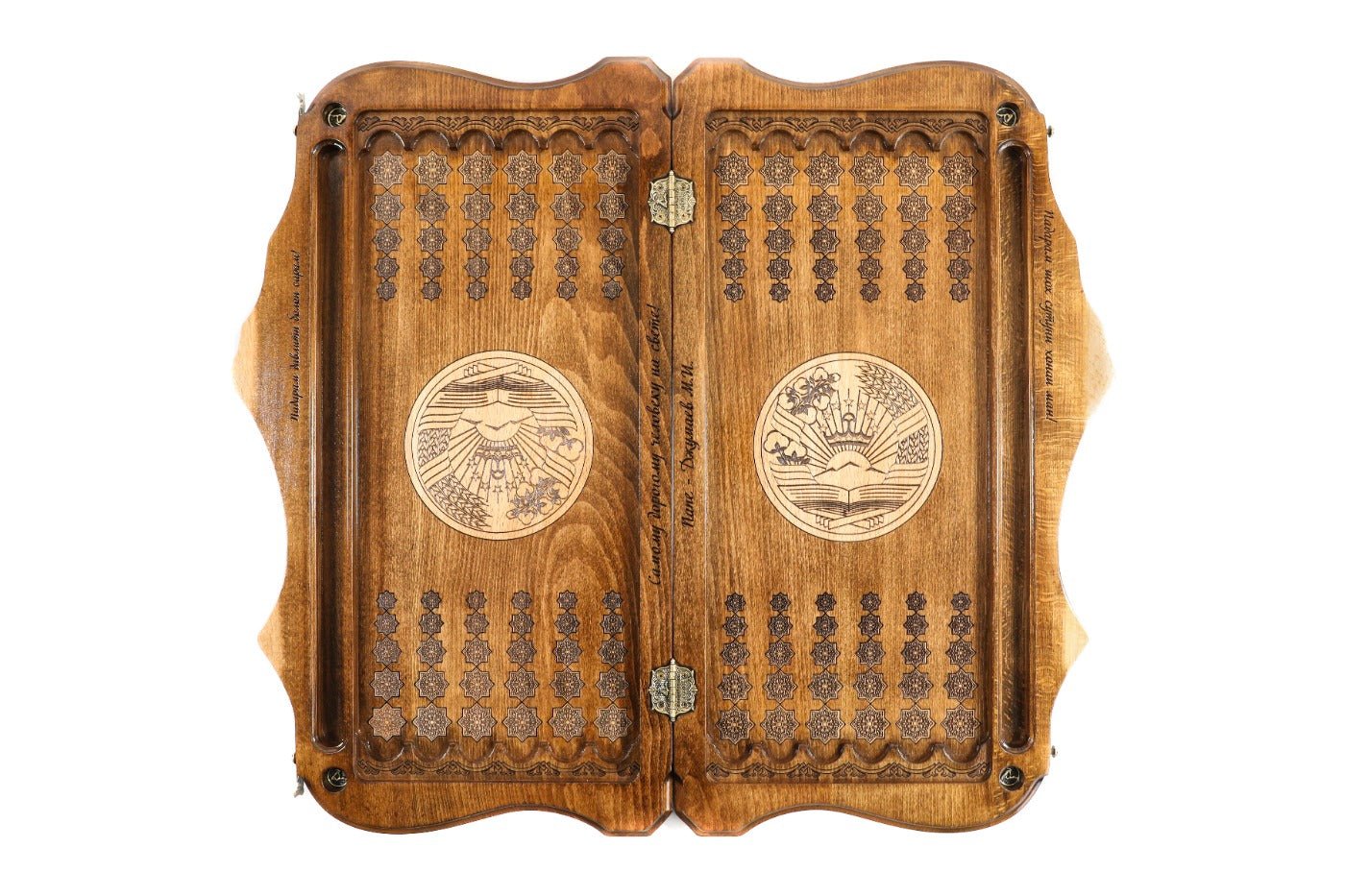 Backgammon Board - Coat of Arms of Tajikistan Two-Sided - Unumperfectus