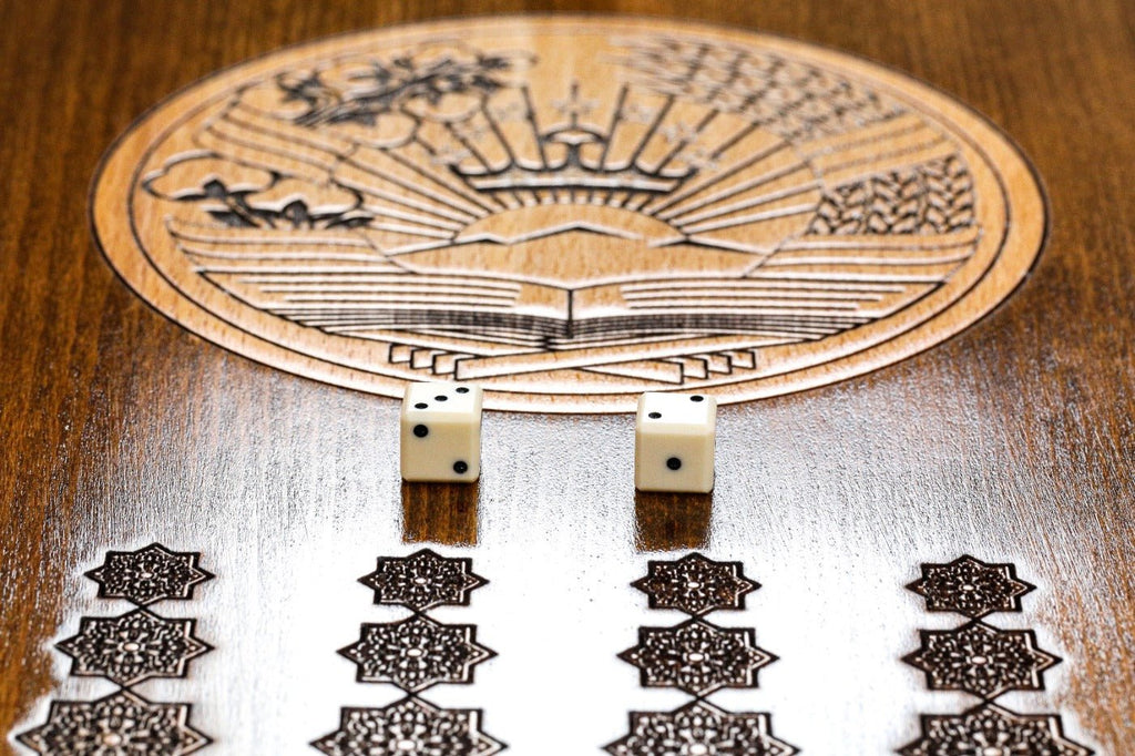 Backgammon Board - Coat of Arms of Tajikistan Two-Sided - Unumperfectus