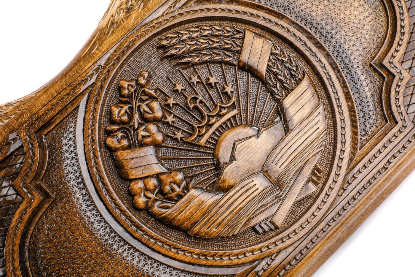 Luxury backgammon board with Mount Ararat outline and Tajikistan artwork