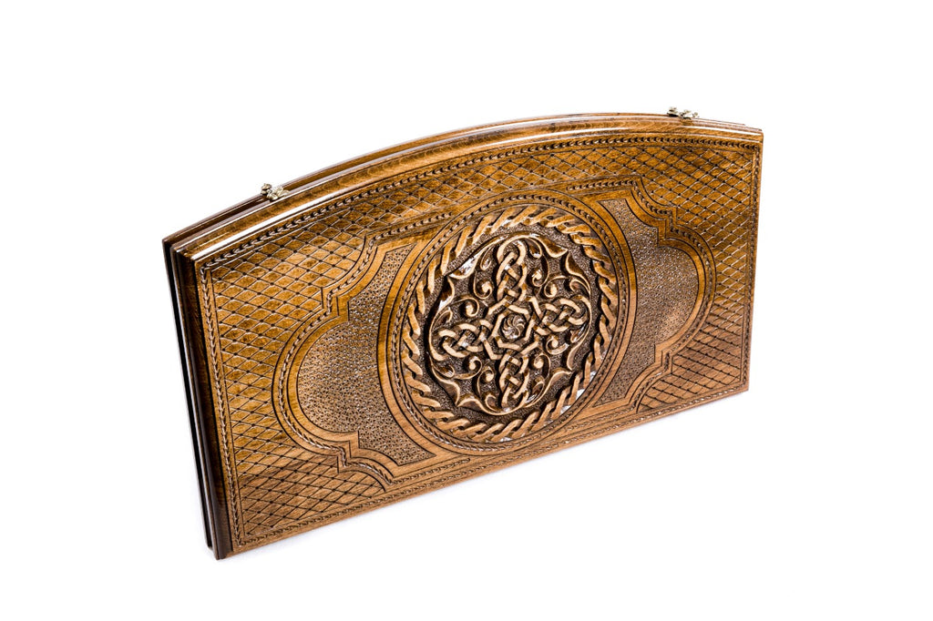 Backgammon Board - Ornamental Braid Pattern Arch-Style - Unumperfectus