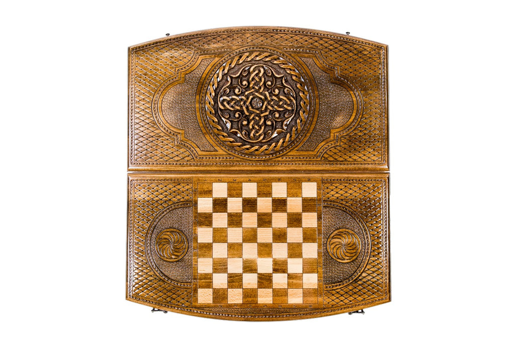 Backgammon Board - Ornamental Braid Pattern Arch-Style - Unumperfectus