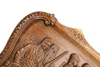 Dance of Sassoun Mount Ararat backgammon board - detail of the wood grain and finish