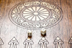 Dance of Sassoun Mount Ararat backgammon board - corner detail of the board