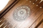 Dance of Sassoun Mount Ararat backgammon board - detail of the wood grain and finish