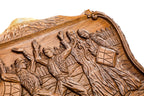 Dance of Sassoun Mount Ararat backgammon board - close-up of the carved design