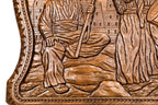 Dance of Sassoun Mount Ararat backgammon board - close-up of the carved design