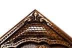 Ornamental Bas Relief backgammon board - close-up of the carved design