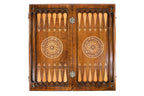 Ornamental Bas Relief backgammon board - angled view