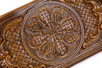 Ornamental Bas Relief backgammon board - open board ready for play