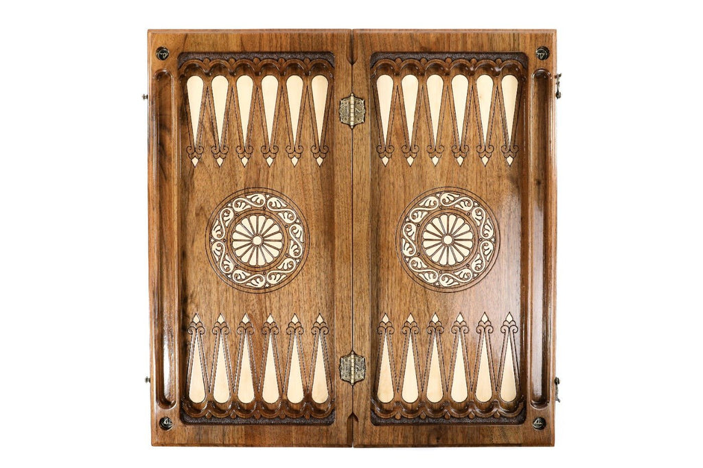 Wooden Carved Chess Set & Backgammon 60 cm | 23.6" - Unumperfectus