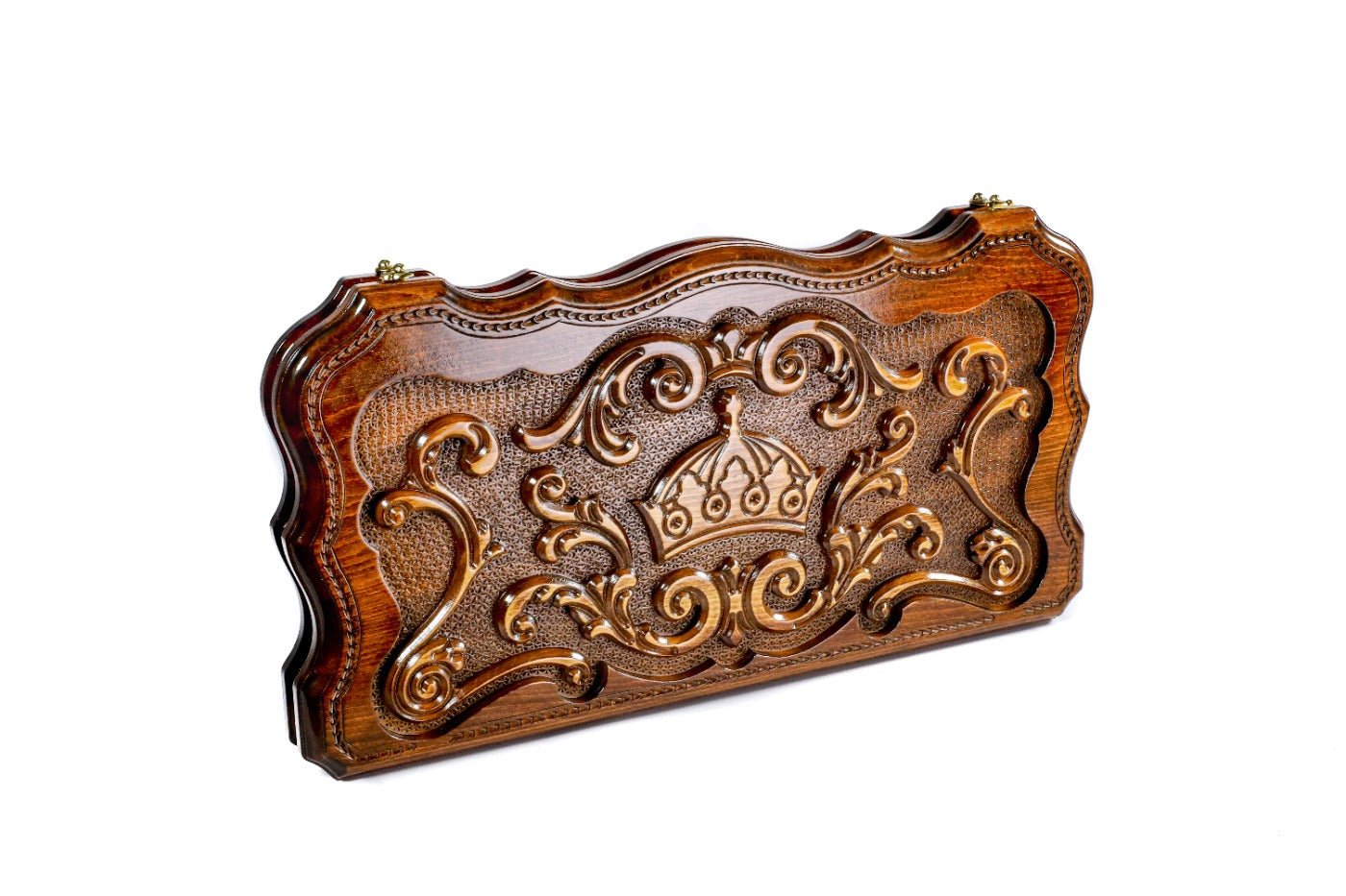 Wooden Backgammon Board Rococo Crown Classic 23.6" | 60 cm - Unumperfectus