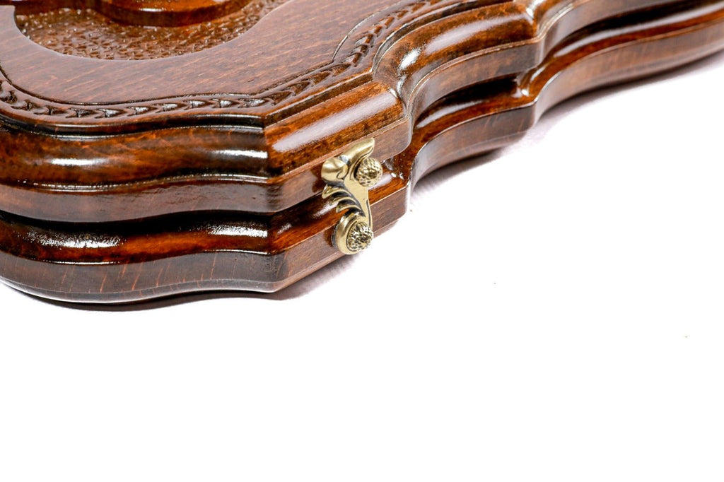 Wooden Backgammon Board Rococo Crown Classic 23.6" | 60 cm - Unumperfectus