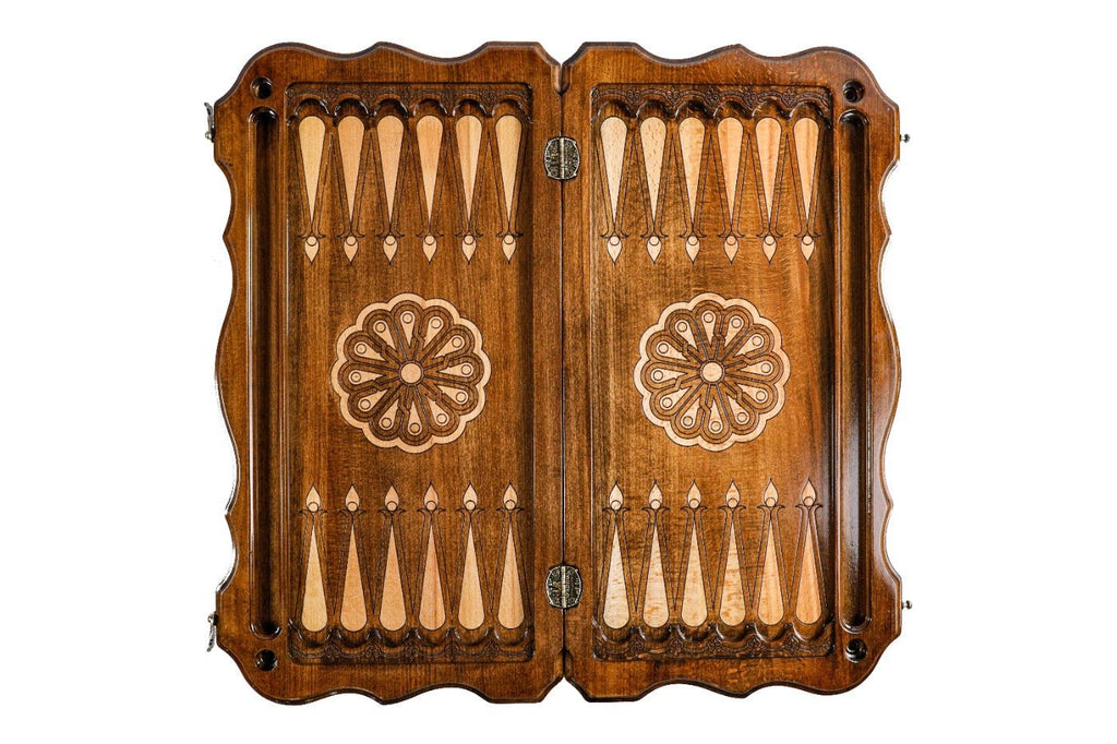 Wooden Backgammon Board Rococo Crown Classic 23.6" | 60 cm - Unumperfectus