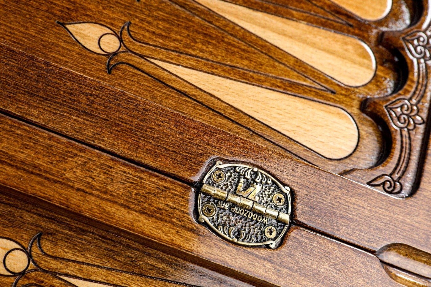 Wooden Backgammon Board Rococo Crown Classic 23.6" | 60 cm - Unumperfectus