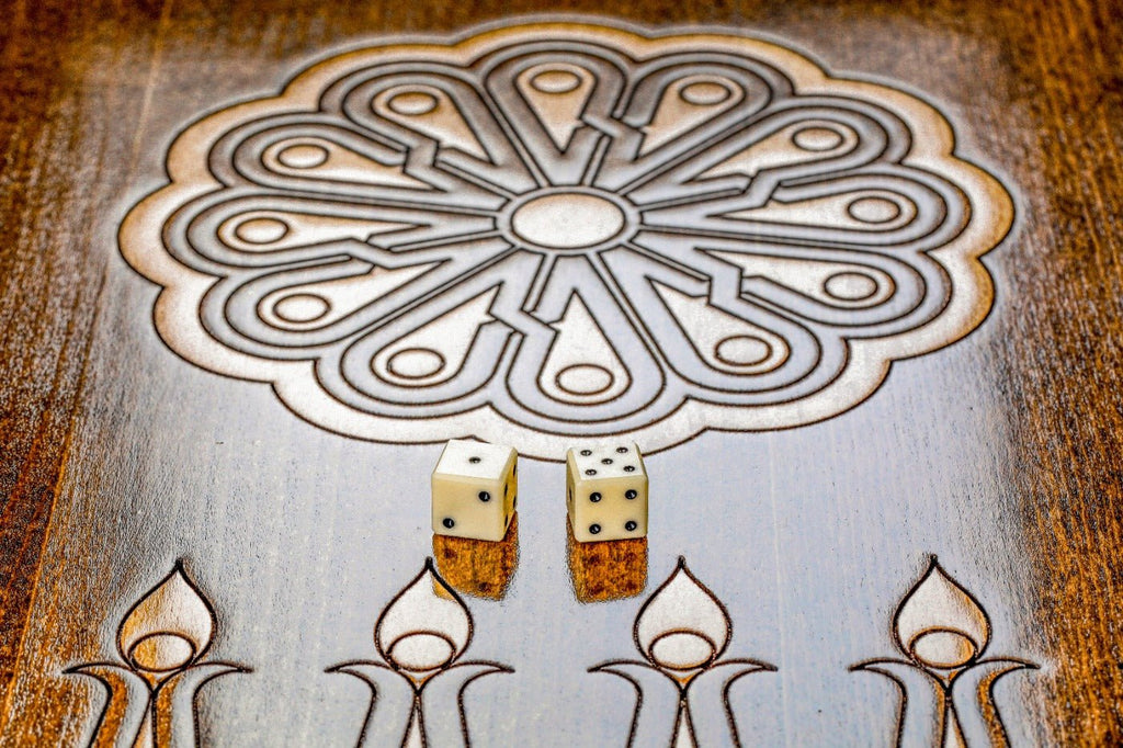 Wooden Backgammon Board Rococo Crown Classic 23.6" | 60 cm - Unumperfectus