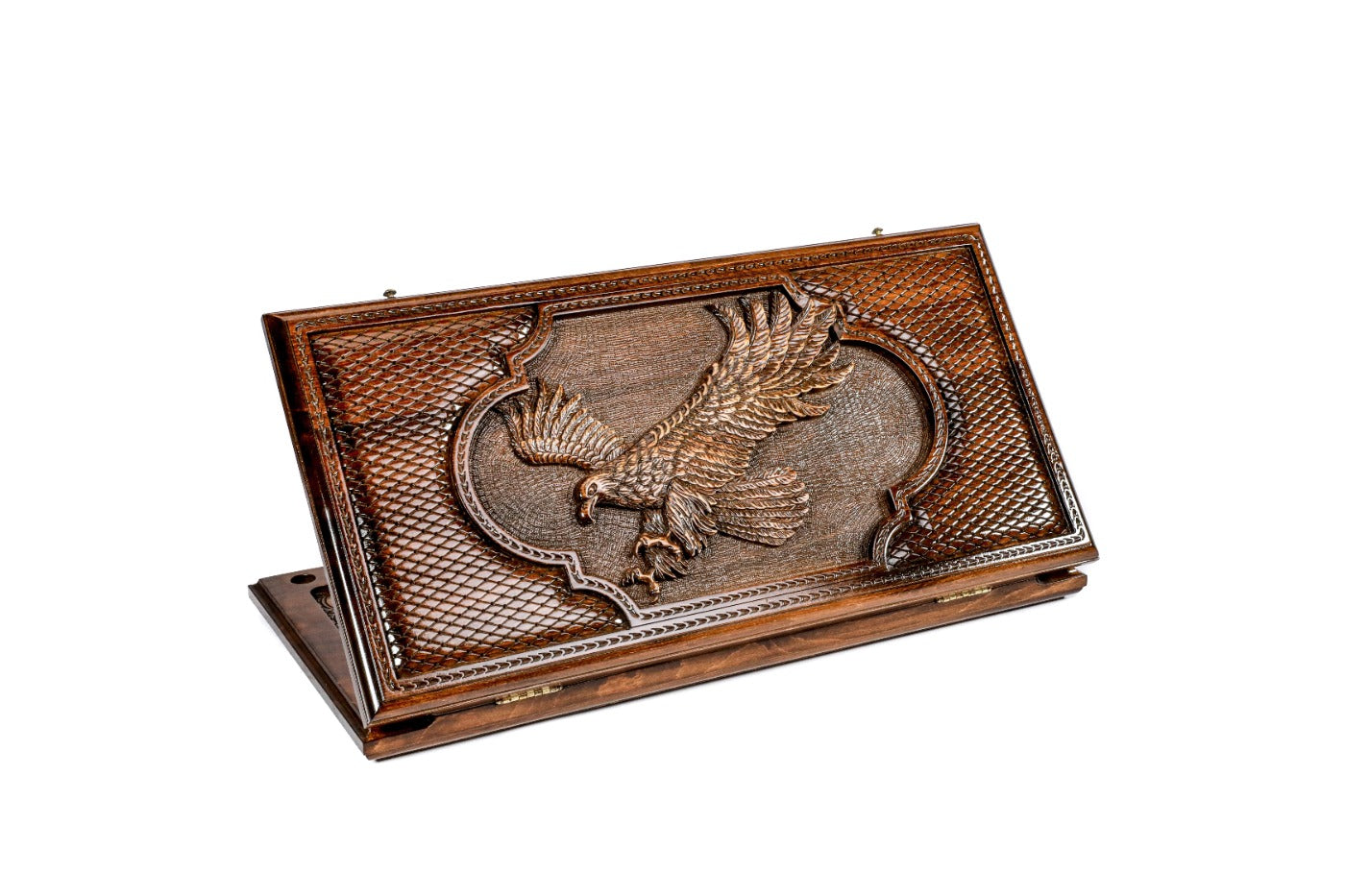 Eagle wooden backgammon board handcrafted classic luxury design