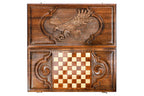 Eagle backgammon board - corner detail of the board