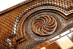 Eagle backgammon board - detail of the wood grain and finish