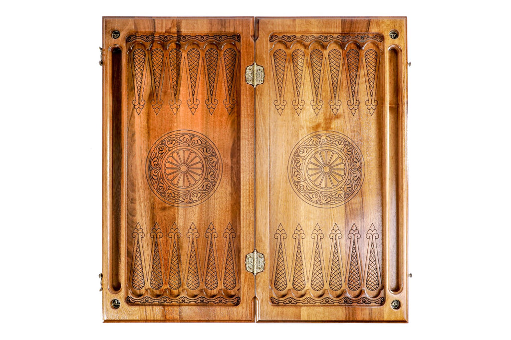 Classic Wooden Backgammon Board - Traditional Set - Unumperfectus