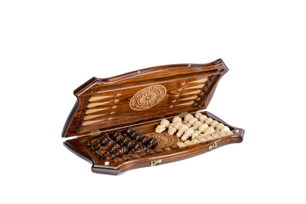 Wooden Chess Set & Backgammon Classic 60 cm | 23.6" - Unumperfectus