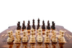 Classic chess and backgammon set - chess pieces set up for play