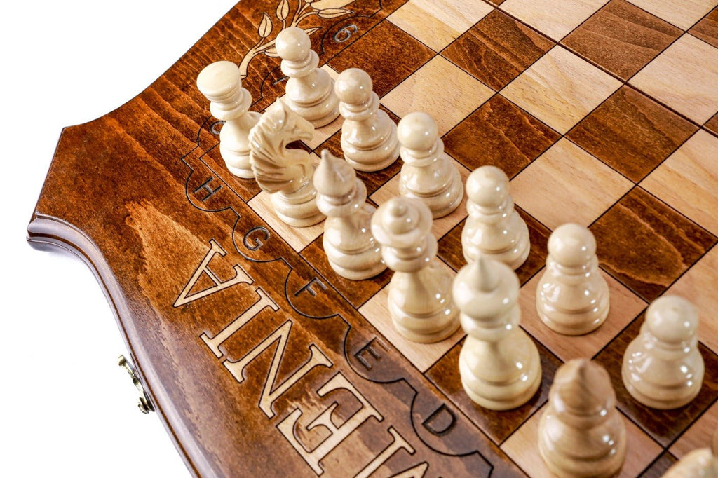 Wooden Chess Set & Backgammon Classic 60 cm | 23.6" - Unumperfectus