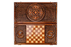 Ornamental Braid Pattern backgammon board - corner detail of the board