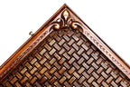 Ornamental Braid Pattern backgammon board - detail of the wood grain and finish
