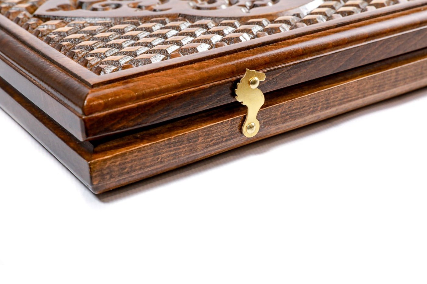 Large wooden backgammon board with Batumi style craftsmanship