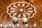 Batumi backgammon set - detail of the wood grain and finish