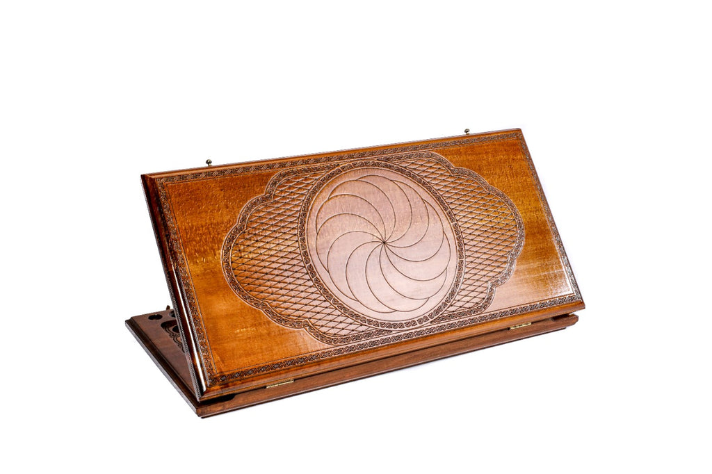 Wooden backgammon board with Eternity design 23.6 inch
