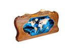 World Map Epoxy backgammon board - open board ready for play