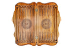 World Map Epoxy backgammon board - angled view