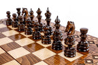 Chess Carpet Classic backgammon set - playing pieces and dice arranged on the board