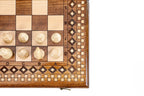 Chess Carpet Classic backgammon set - side profile showing the craftsmanship