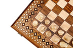 Chess Carpet Classic backgammon set - corner detail of the board