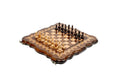 Handmade chess and backgammon set with custom contour outline design 15.7 inch