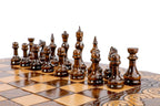 Ornamental Classic chess and backgammon set - side profile of the board