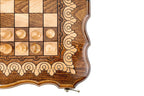 Ornamental Classic chess and backgammon set - detail of the carved border
