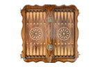 Ornamental Classic chess and backgammon set - corner detail of the board