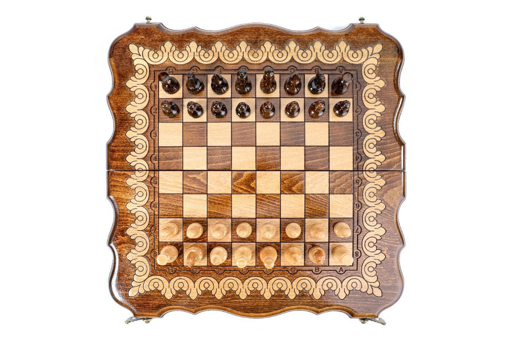 Ornamental Classic Chess Set & Backgammon Board 15.7" | 40 cm - Unumperfectus