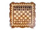 Ornamental Classic chess and backgammon set - angled view showing the craftsmanship