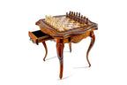 Premium wooden chess table with raised contour-outline playing field