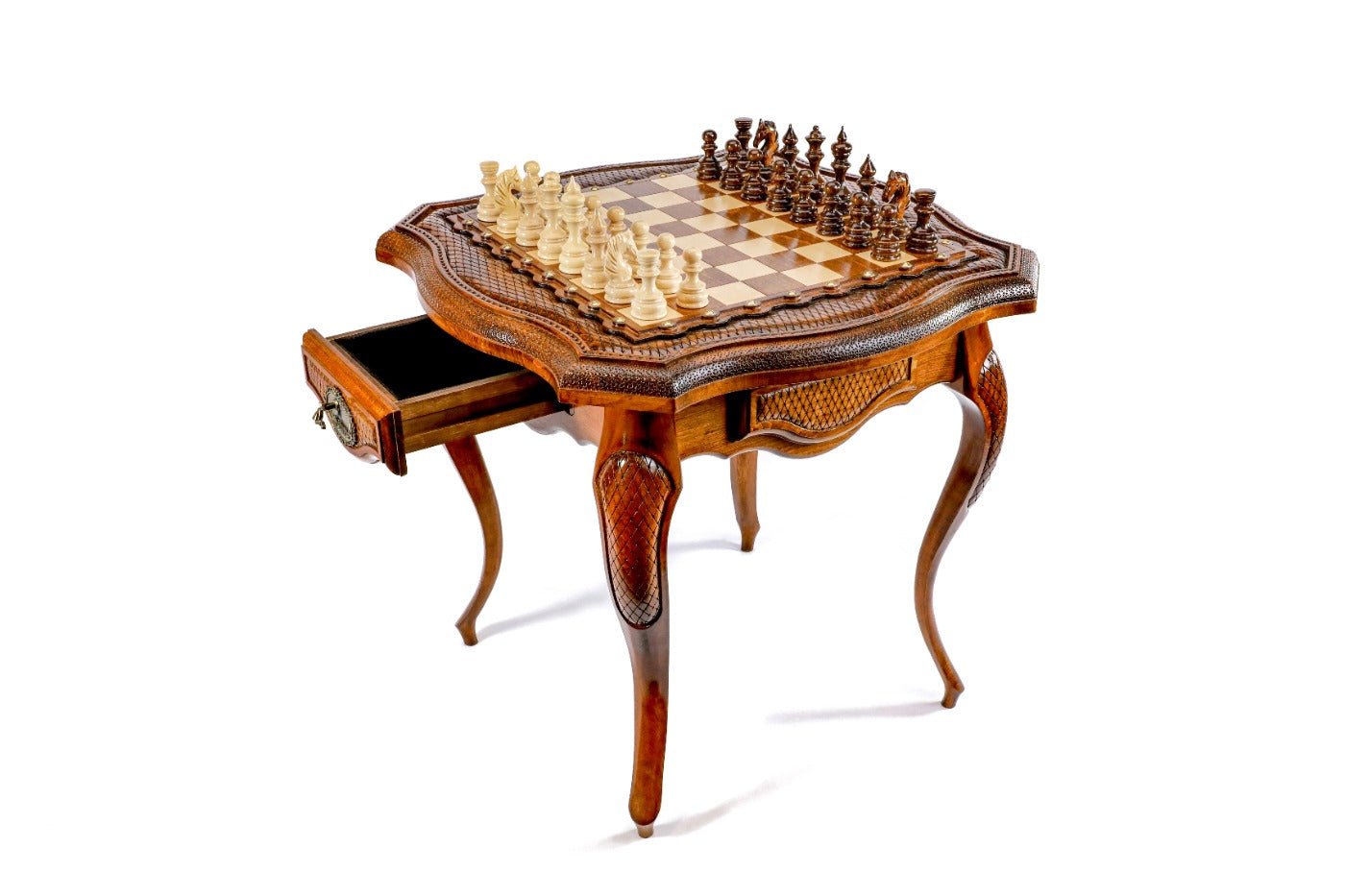 Premium artisan table chess board luxury functional chess furniture