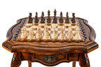 Carved cabriole legs of the contour-outline chess table